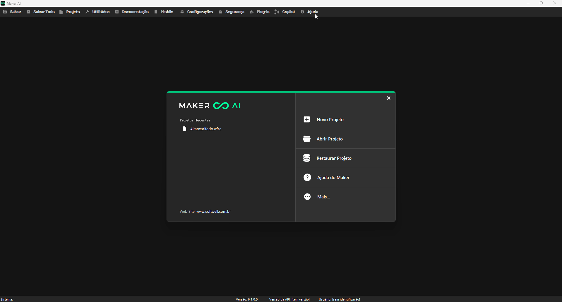 Criando um novo projeto com configuração automática