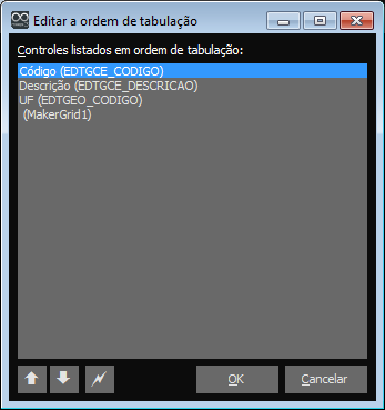 editar a ordem de tabulação