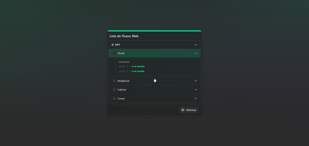 Lista de Fluxos Web
